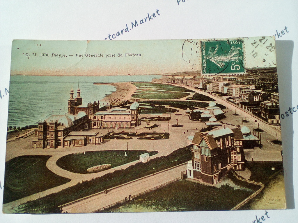 /France/Dieppe/FR_place_1910_Dieppe. Vue Generale prise du Chateau color.jpg